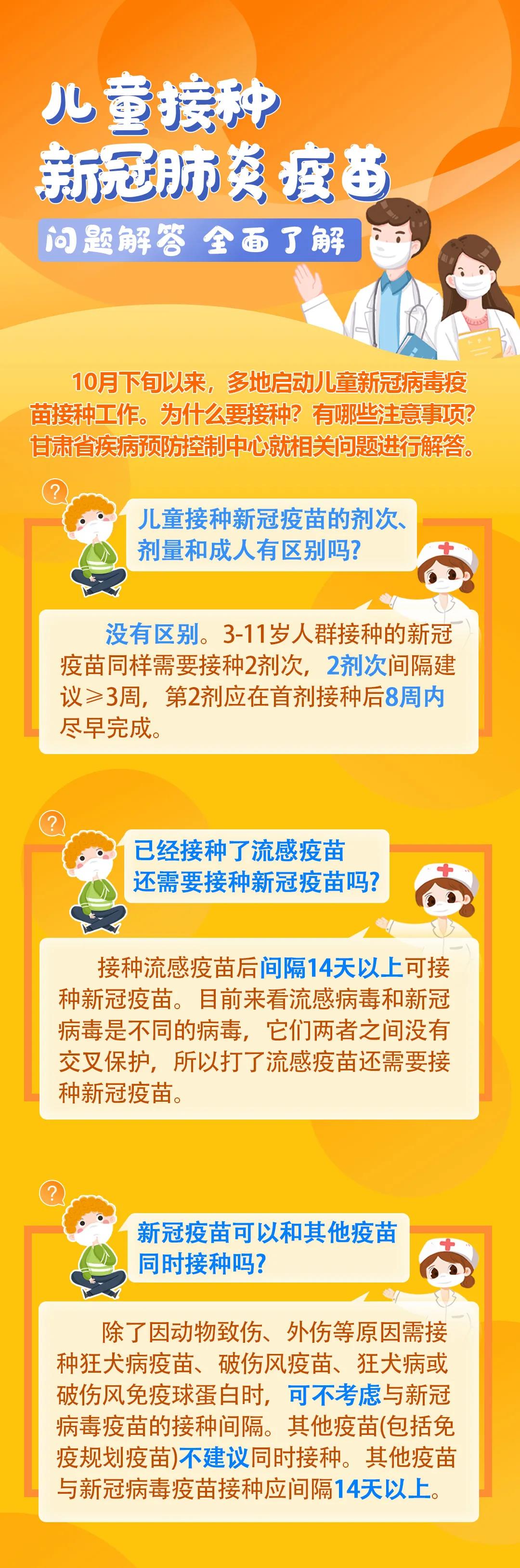 一图解决儿童接种新冠疫苗的这些问题！